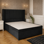 Load image into Gallery viewer, Black Toronto Winged Divan Ottoman Bed