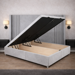 Load image into Gallery viewer, Grey Oxford modern Winged Divan Ottoman Bed