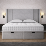 Load image into Gallery viewer, Grey Oxford Winged Divan Ottoman Bed