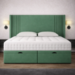 Load image into Gallery viewer, Green Oxford Winged Divan Ottoman Bed