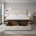 Load image into Gallery viewer, Cream Victoria Divan Ottoman Bed