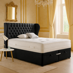 Load image into Gallery viewer, Black Mulberry Winged Divan Ottoman Bed