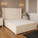 Load image into Gallery viewer, Cream Toronto Winged Divan Ottoman Bed