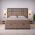 Load image into Gallery viewer, Alice headboard with Contrast Border Divan Ottoman Bed