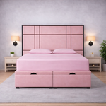 Load image into Gallery viewer, Alice headboard with Contrast Border Divan Ottoman Bed