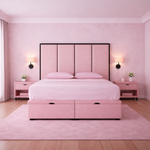 Load image into Gallery viewer, Emma headboard with Contrast Border Divan Ottoman Bed