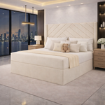 Load image into Gallery viewer, Off White Sandra luxury winged divan bed