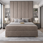 Load image into Gallery viewer, Brown Serena contrast piping divan bed