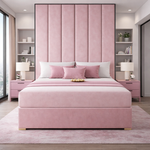Load image into Gallery viewer, Pink Serena contrast piping divan bed