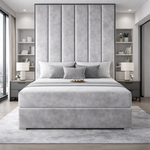 Load image into Gallery viewer, Grey Serena contrast piping divan bed