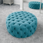 Load image into Gallery viewer, Circular Chesterfield Footstool