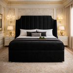 Load image into Gallery viewer, Black Winged Art Deco Divan Bed
