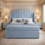 Load image into Gallery viewer, Classic Blue Winged Art Deco Divan Bed