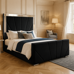 Load image into Gallery viewer, Black Sunrise Mirrored Bed