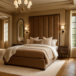 Load image into Gallery viewer, Brown Panelled Elizabeth Bed