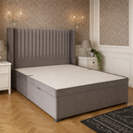 Load image into Gallery viewer, Classic Grey Toronto Winged Divan Ottoman Bed
