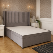 Classic Grey Toronto Winged Divan Ottoman Bed
