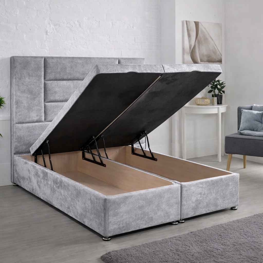 Silver Madrid Divan Ottoman Bed
