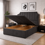 Load image into Gallery viewer, Art Deco Winged Divan Ottoman Bed