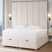 Panelled Serena Contrast piping Divan Ottoman Bed
