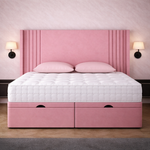 Load image into Gallery viewer, Pink Oxford Winged Divan Ottoman Bed
