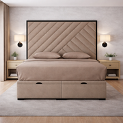 Classic mink Sandra with contrast border Divan Ottoman Bed
