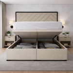 Load image into Gallery viewer, Classic Sandra with contrast border Divan Ottoman Bed
