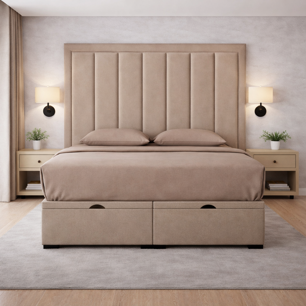 Beige Zara Divan Ottoman Bed


