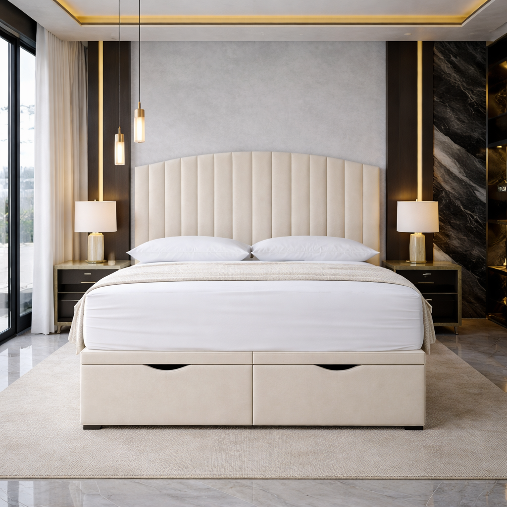 Cream San Diego Divan Ottoman Bed
