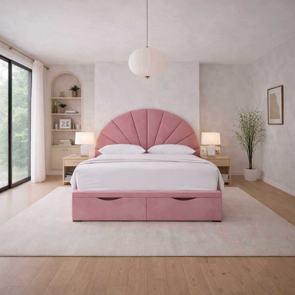 Pink Rome Divan Ottoman Bed
