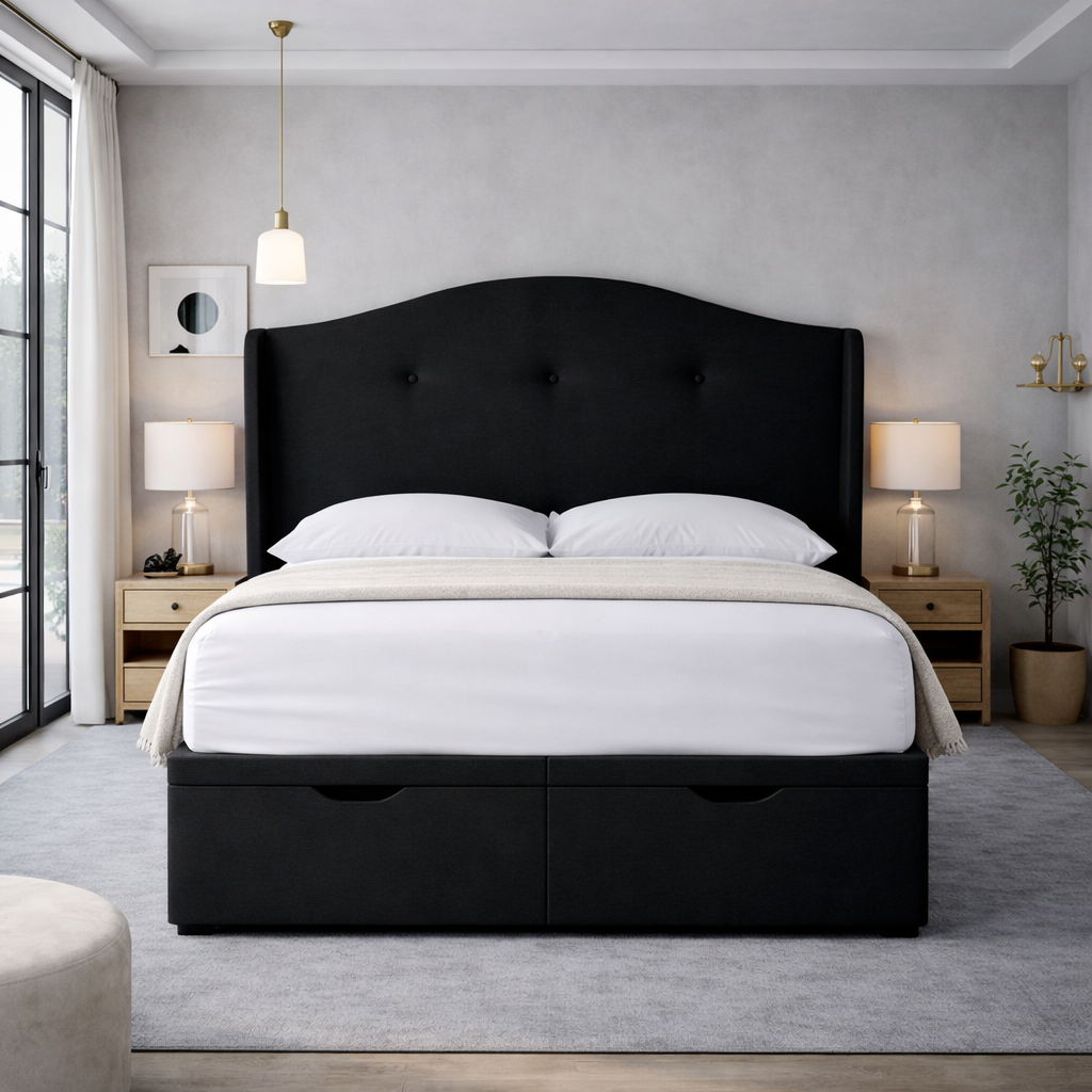 Black Cidra Divan Ottoman Bed
