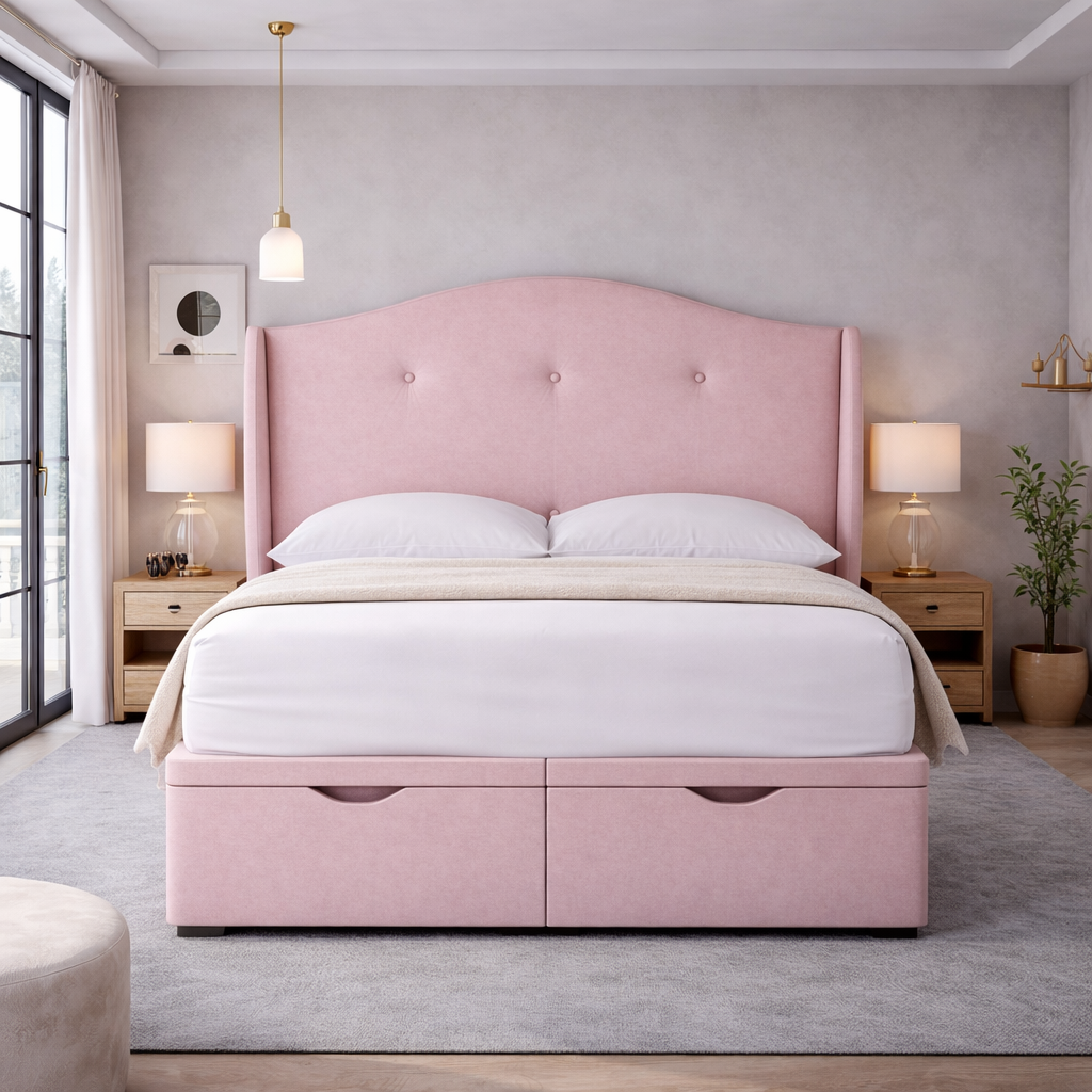 Pink Cidra Divan Ottoman Bed
