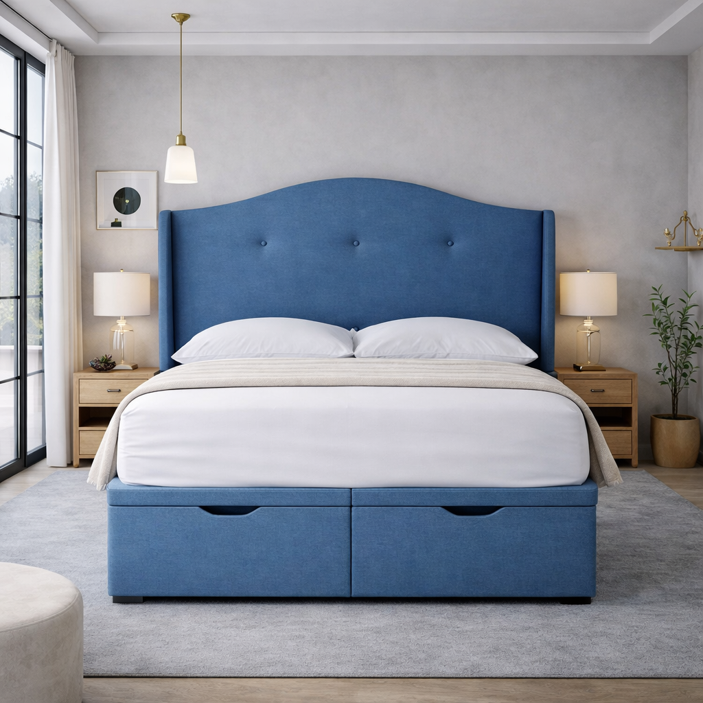 Blue Cidra Divan Ottoman Bed
