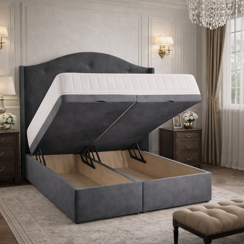 Grey Cidra Divan Ottoman Bed
