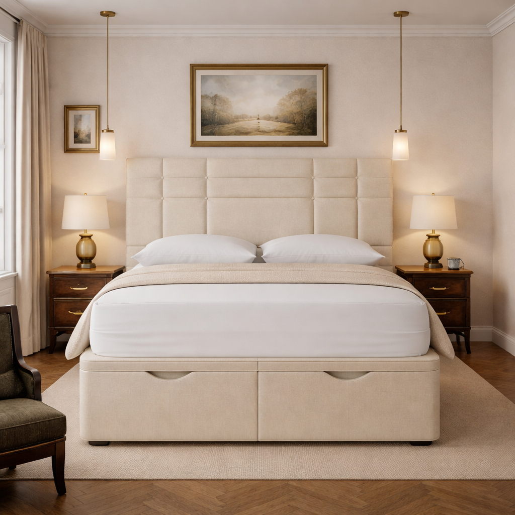 Cream Prague Divan Ottoman Bed
