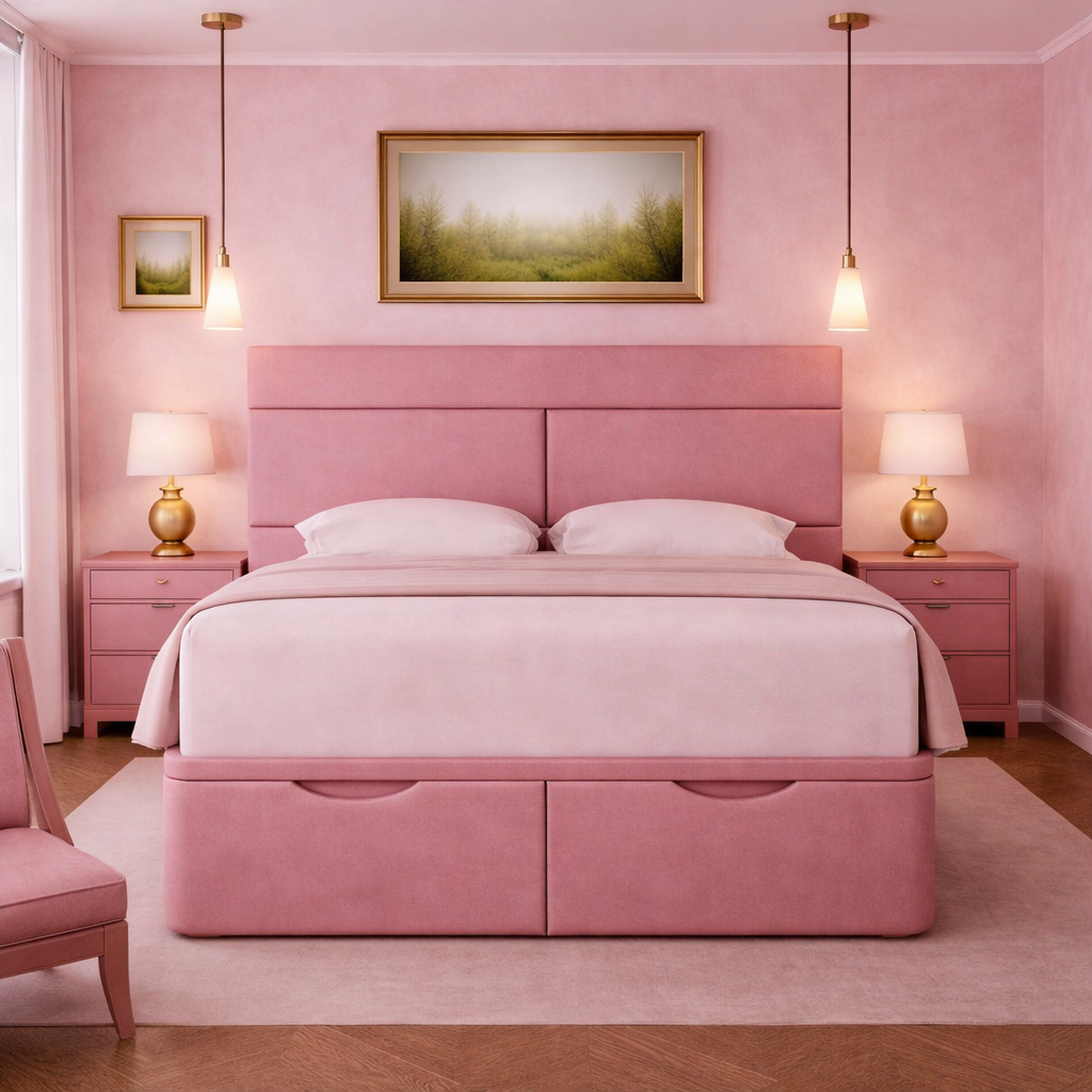 Pink Athens Divan Ottoman Bed
