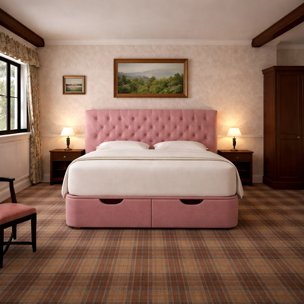 Pink Chesterfield Divan Ottoman Bed
