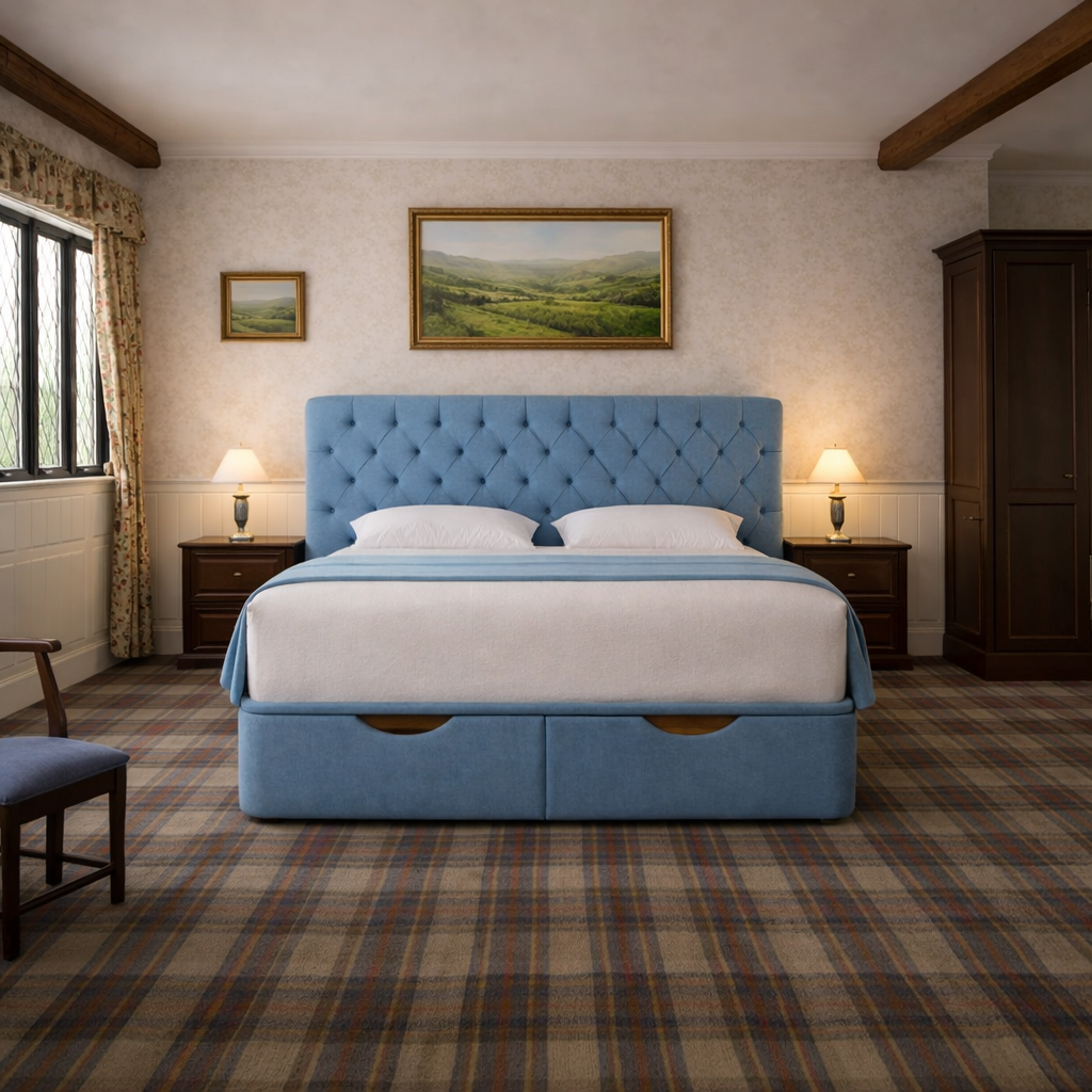 Blue Chesterfield Divan Ottoman Bed
