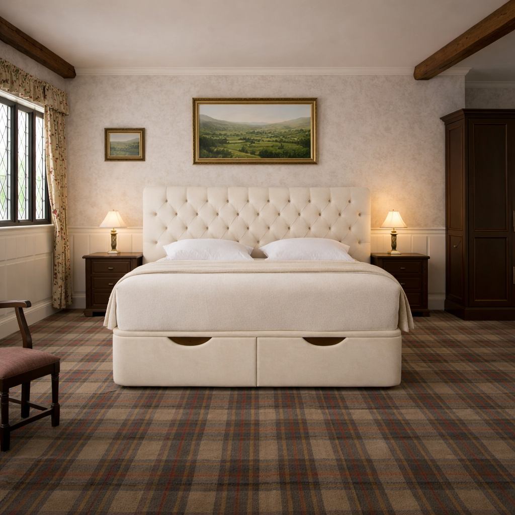 Cream Chesterfield Divan Ottoman Bed
