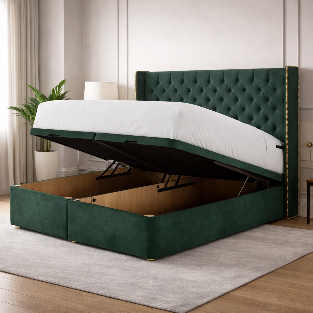 Green Barcelona Divan Ottoman Bed

