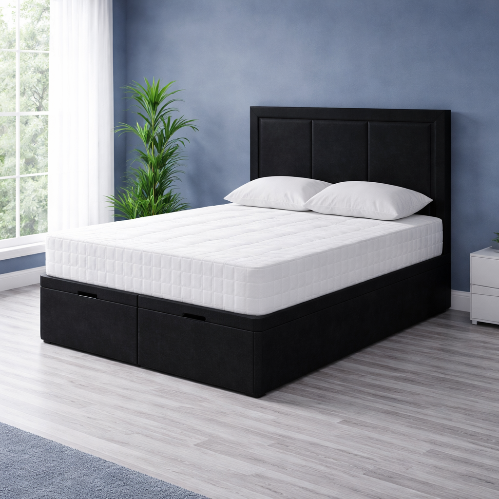 Black Panama Divan Ottoman Bed
