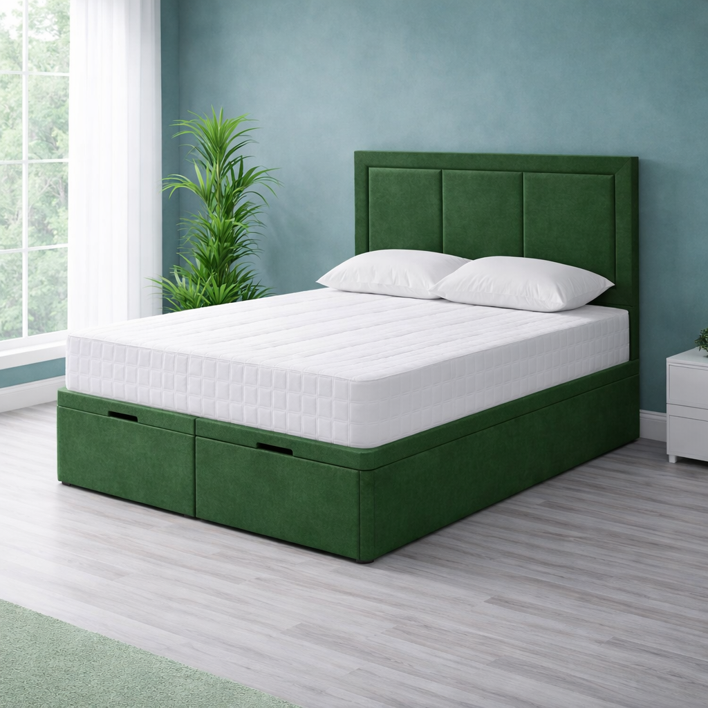 Green Panama Divan Ottoman Bed
