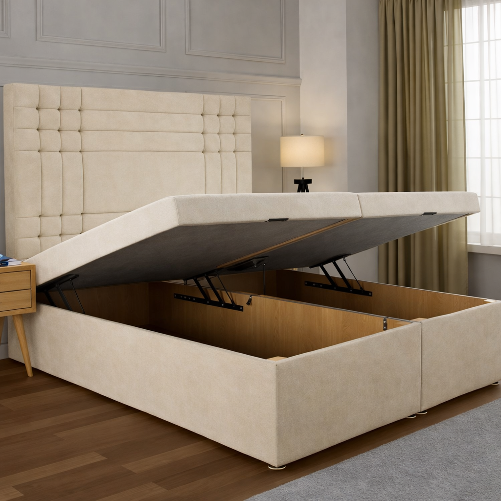 Cream Seville Divan Ottoman Bed

