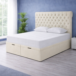 Load image into Gallery viewer, Cream Sleigh Divan Ottoman Bed

