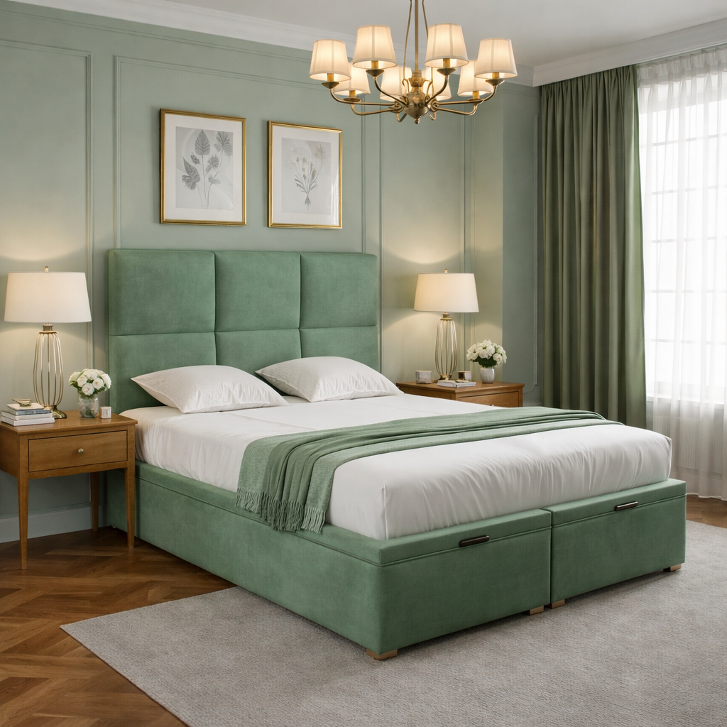 Green Valore Ottoman Divan Bed
