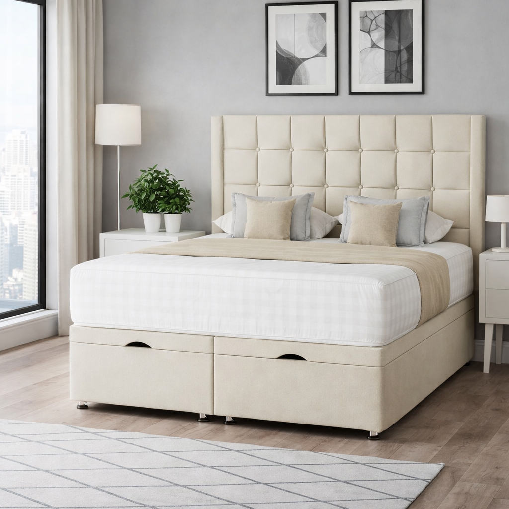 Cream Havana Divan Ottoman Bed
