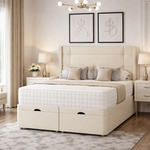 Load image into Gallery viewer, Cream Dingley Winged Divan Ottoman Bed
