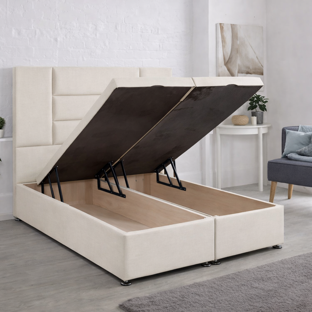 Cream Madrid Divan Ottoman Bed
