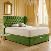 Classic green Mulberry Winged Divan Ottoman Bed

