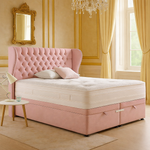 Load image into Gallery viewer, Pink Mulberry Winged Divan Ottoman Bed
